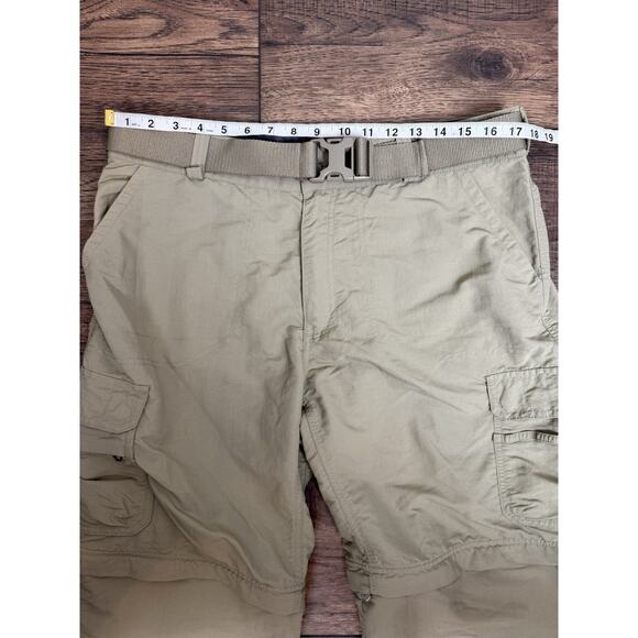 Cabela's Classic Fit Convertible Hiking Pants Nylon Tan Cargo Belted Sz 34x32 - Picture 8 of 9